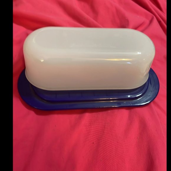 Tupperware ® NEW! Impressions BLUE base Butter Dish Single Stick - Picture 1 of 4